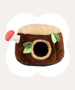 Stump and Red Mushroom Cat Bed