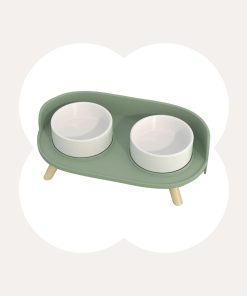 Bone China Double Cat Bowl